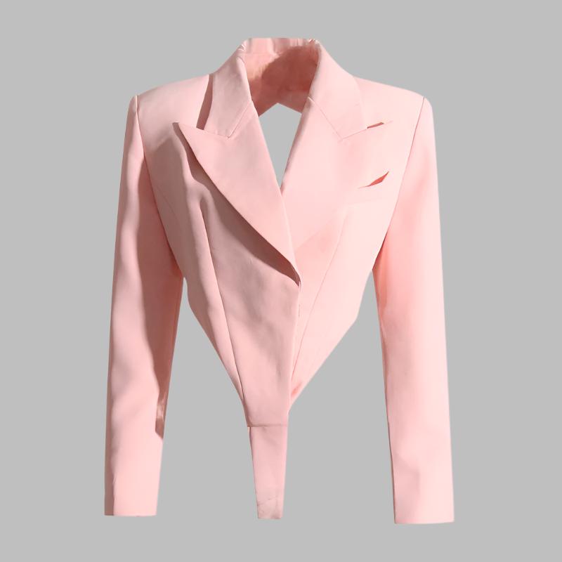 cropped tailored blazer with asymmetric hem - Selano