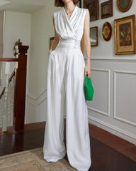 High-waist wide-leg pants with pleated front - Atry
