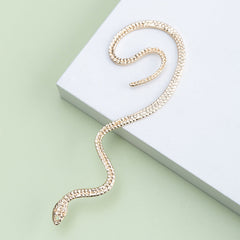 Rhinestone snake-shaped statement earring - Vronma