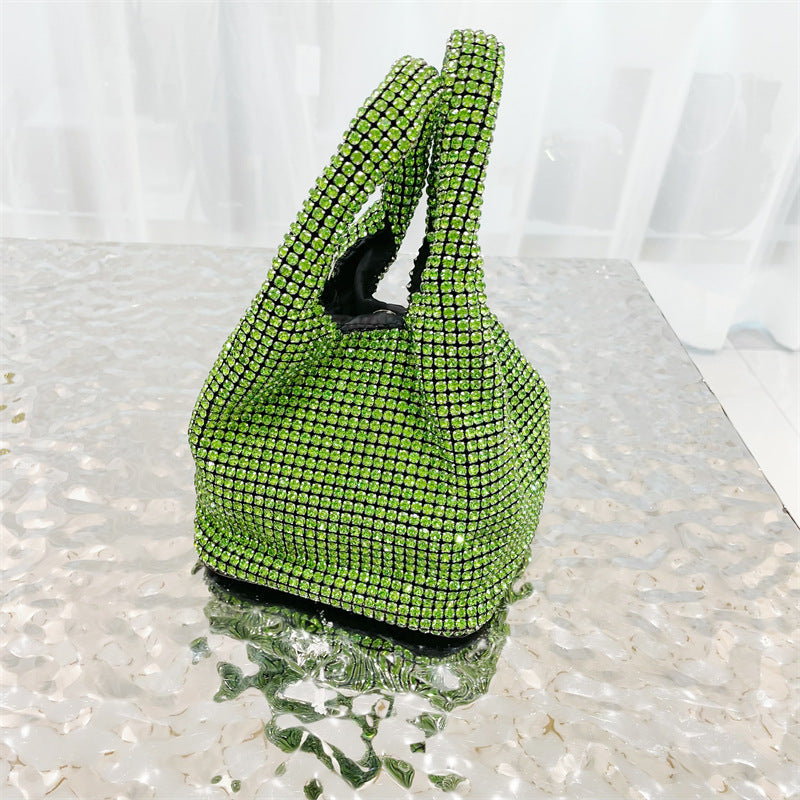 crystal-embellished knotted-handle evening bag - Eromidc