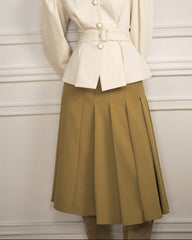 High-waisted A-line skirt with soft pleats – Nitlu