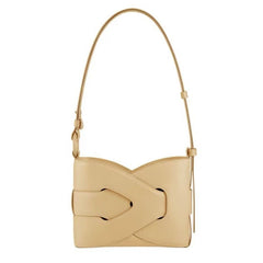 curved-hem shoulder bag with oversized knot detail – REA