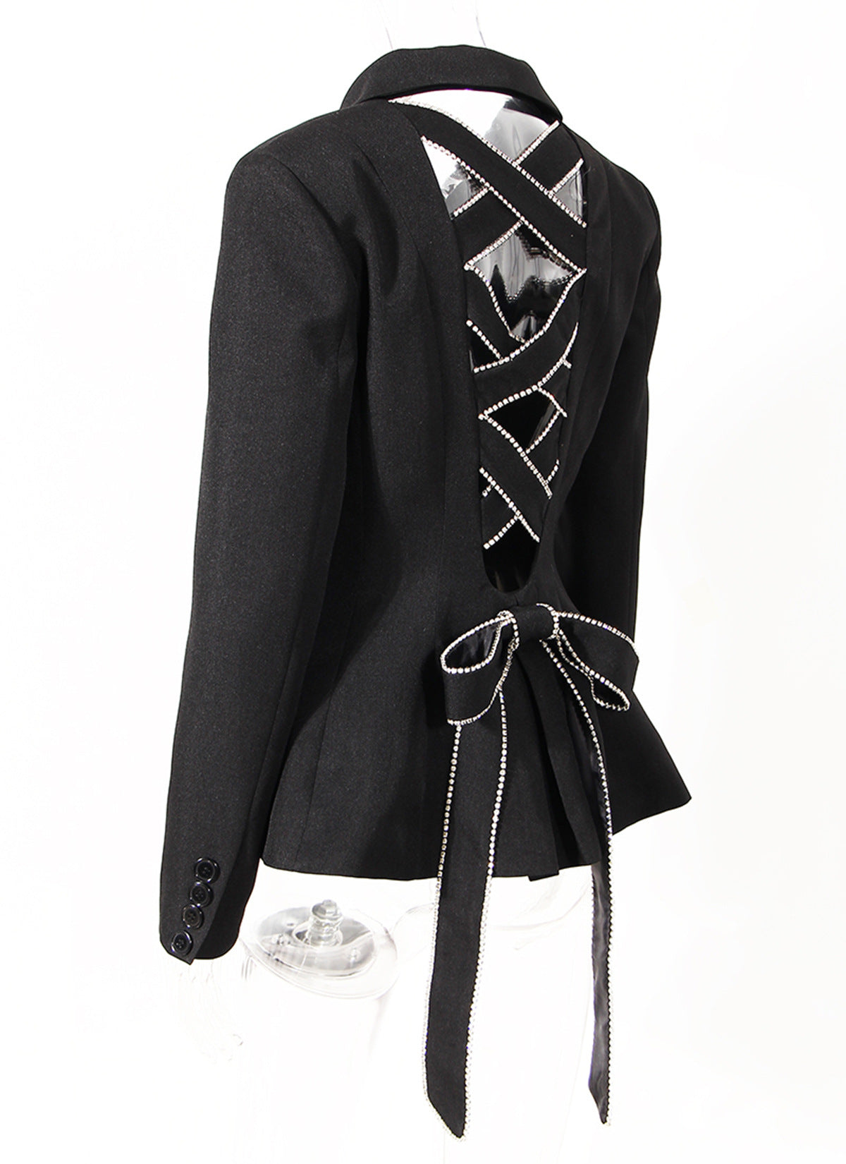 Tailored blazer with criss-cross detail - Lujiny