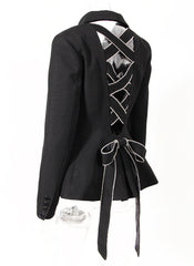 Tailored blazer with criss-cross detail - Lujiny