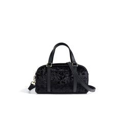 Structured velvet duffel bag with contrast straps – LANYLA