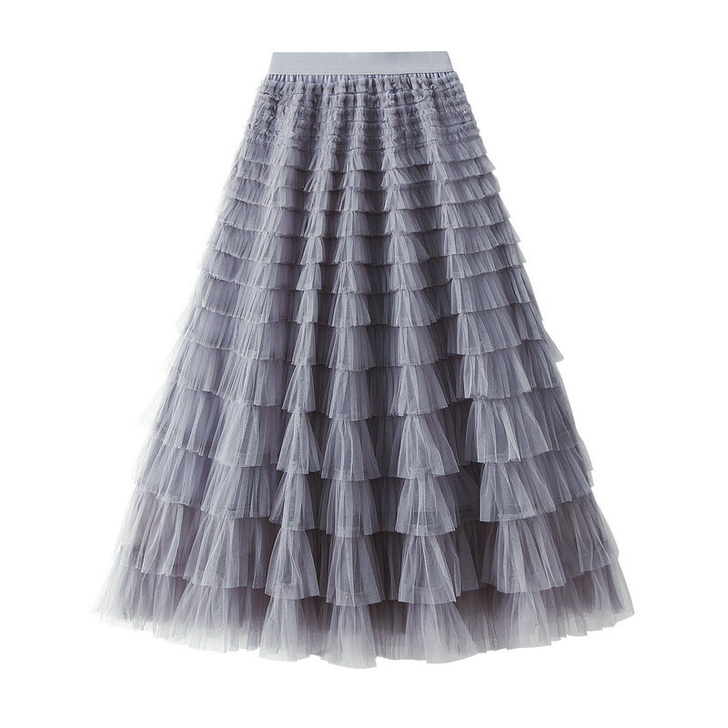 Multi-layered midi skirt with elastic waistband - Sidvu
