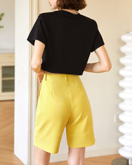 Short sleeve cotton blouse with waist tie - Burni