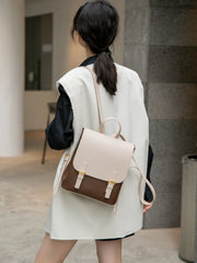two-tone mini backpack with buckle flap – COCLH