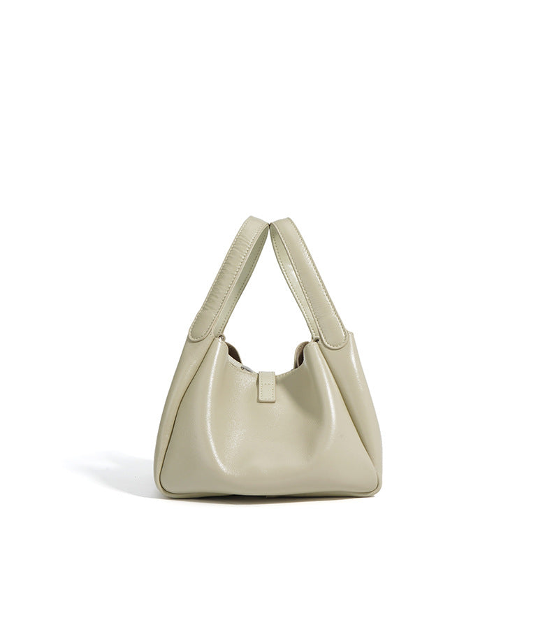 structured mini tote bag with metallic turn-lock - LAYFA