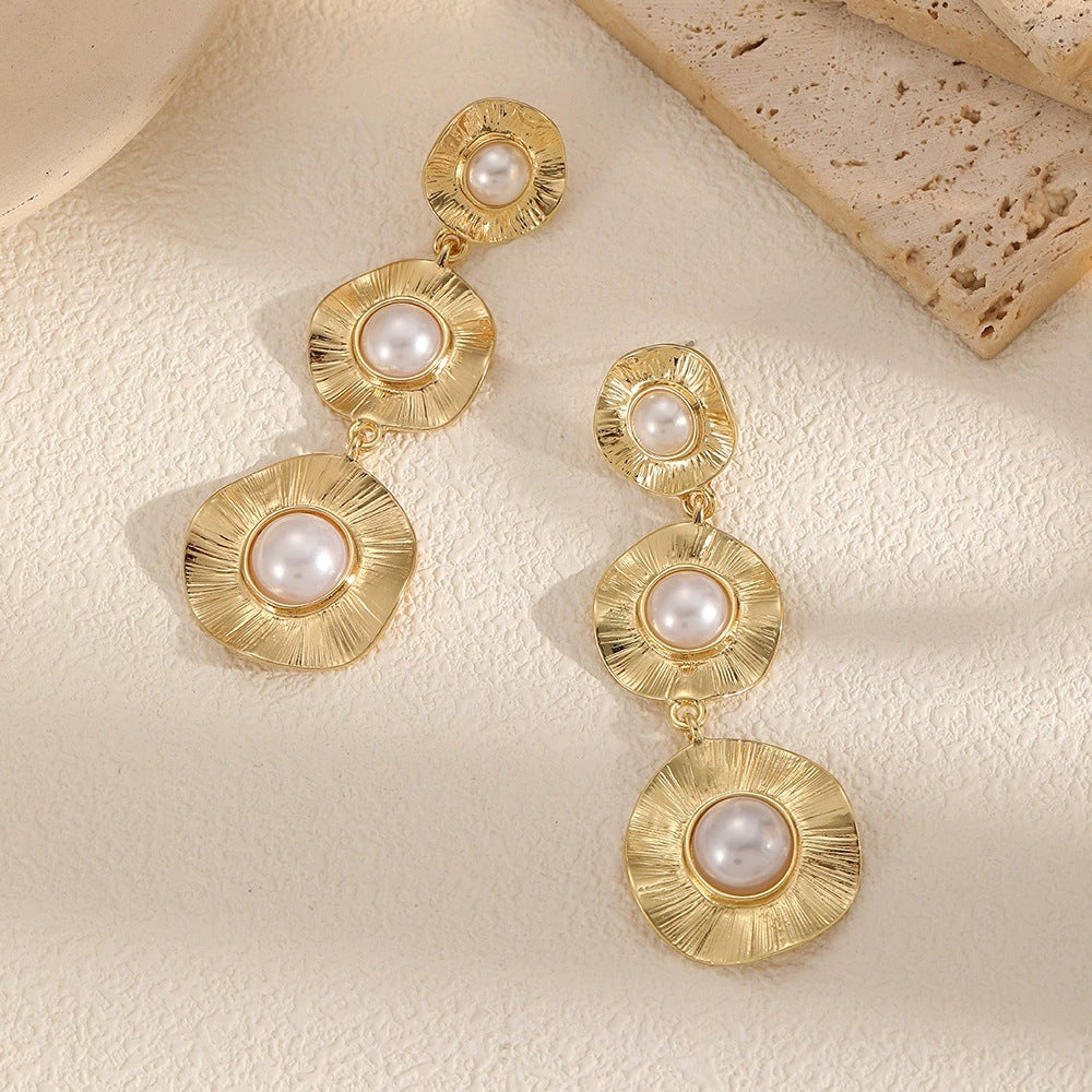 tiered sunburst pearl earring – SELENE