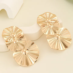 Layered floral fan statement earrings – Augrli