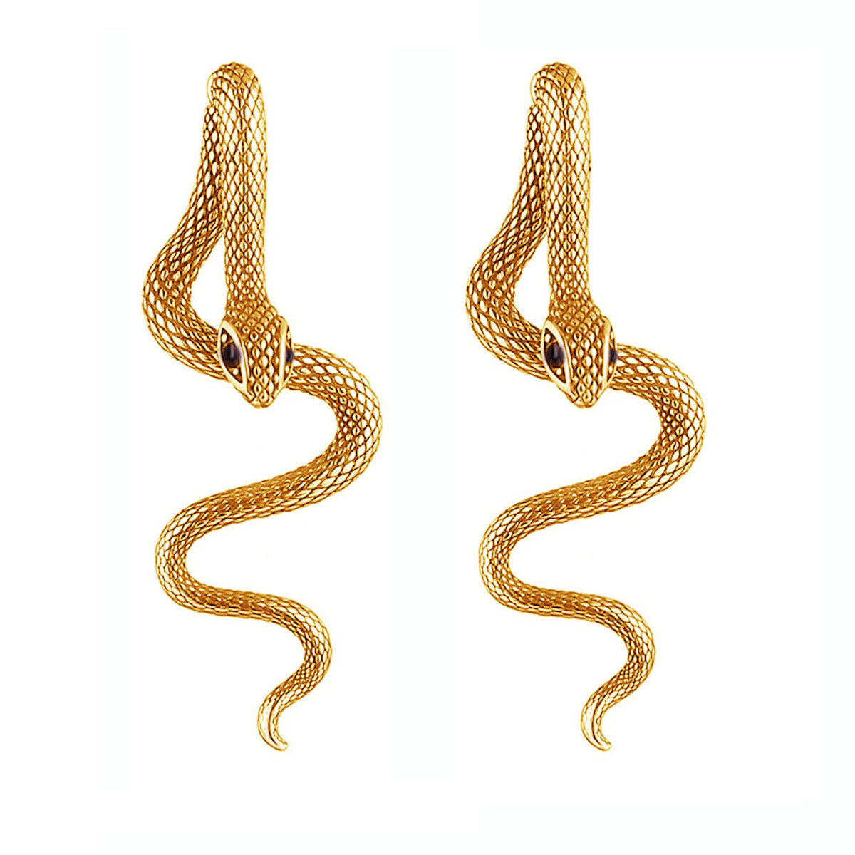 snake-shaped drop earrings with textured scales - Varty