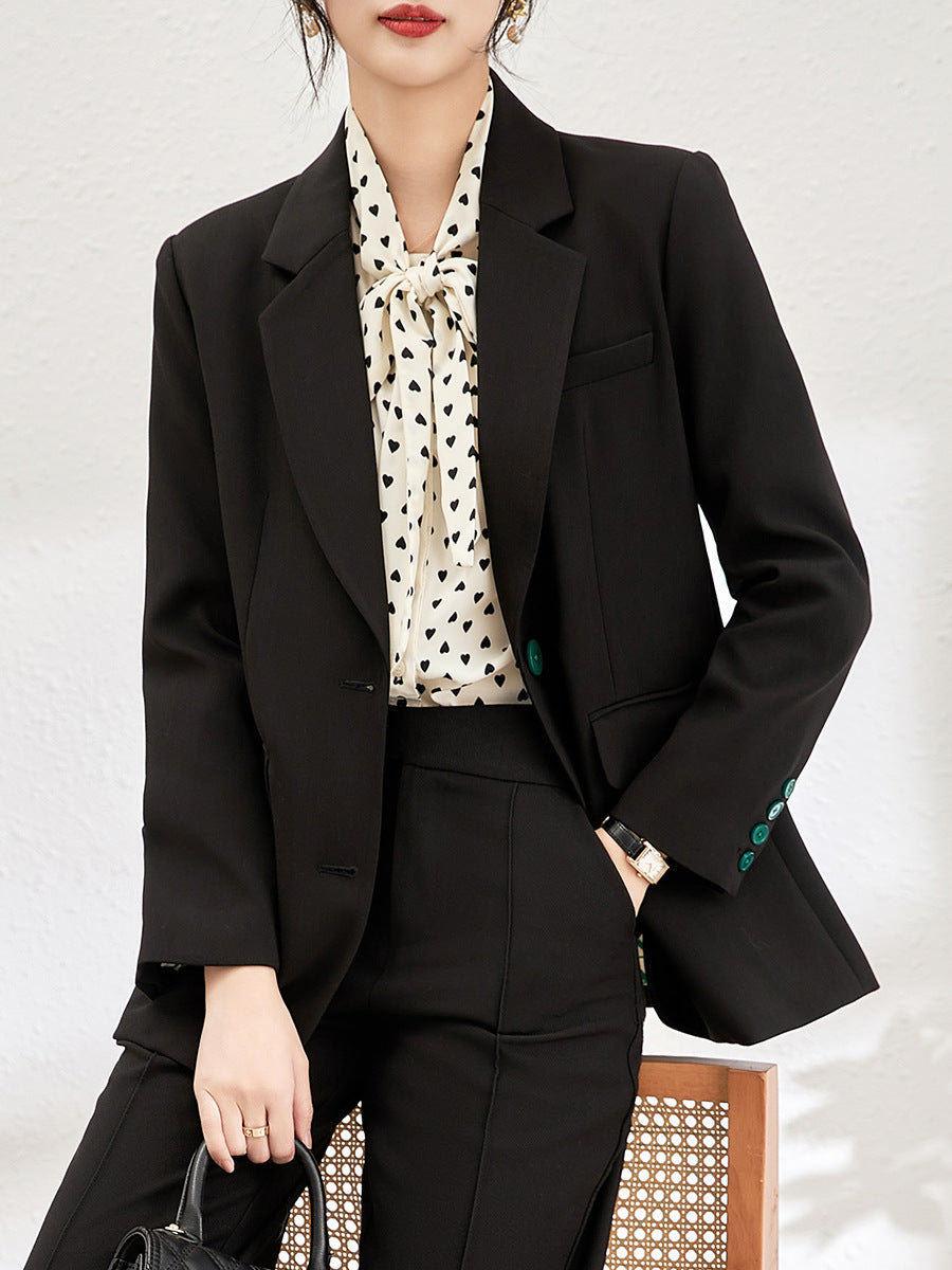 single-breasted tailored blazer with classic lapel - SOFIAK