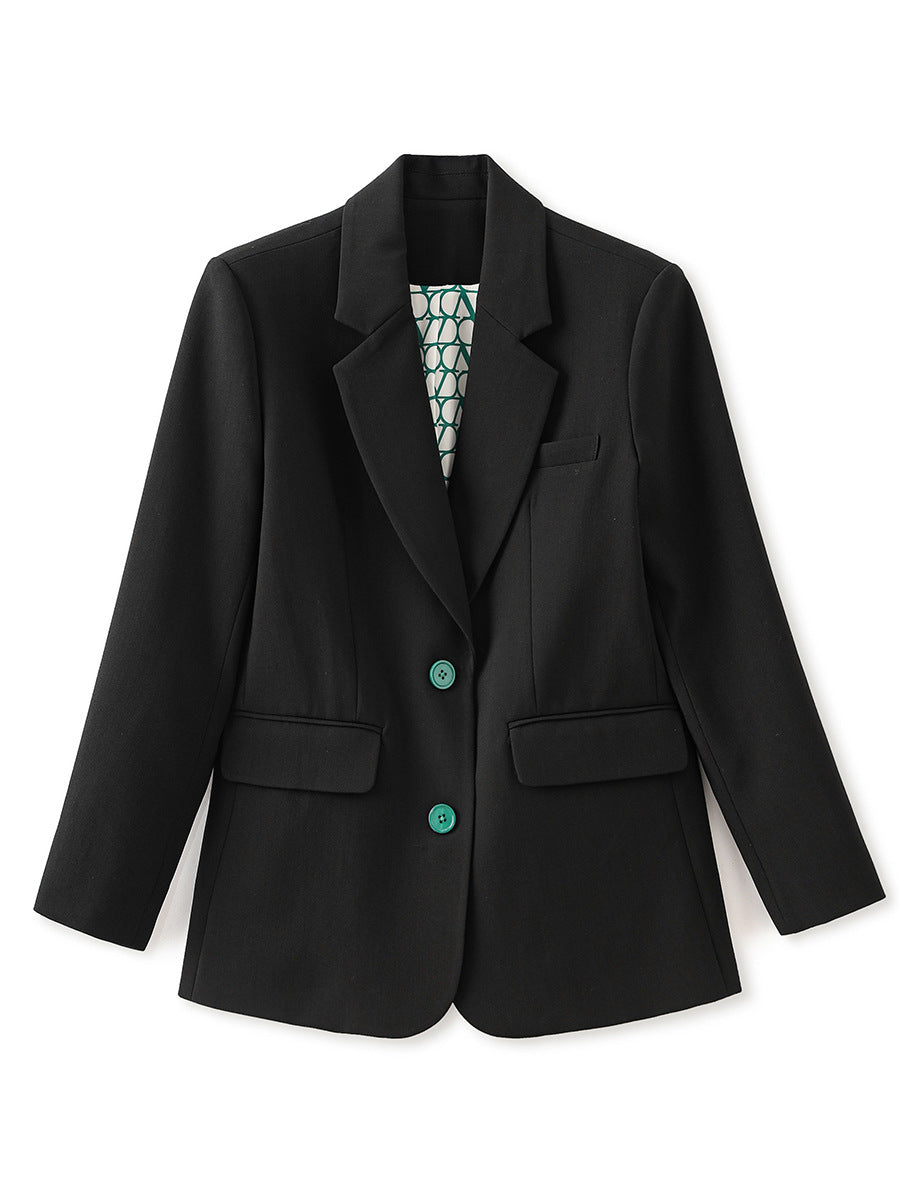 single-breasted tailored blazer with classic lapel - SOFIAK