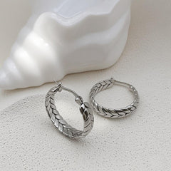 braided gold hoop earrings - SENIA