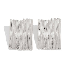 Textured square earrings with vertical ridges - Rinda