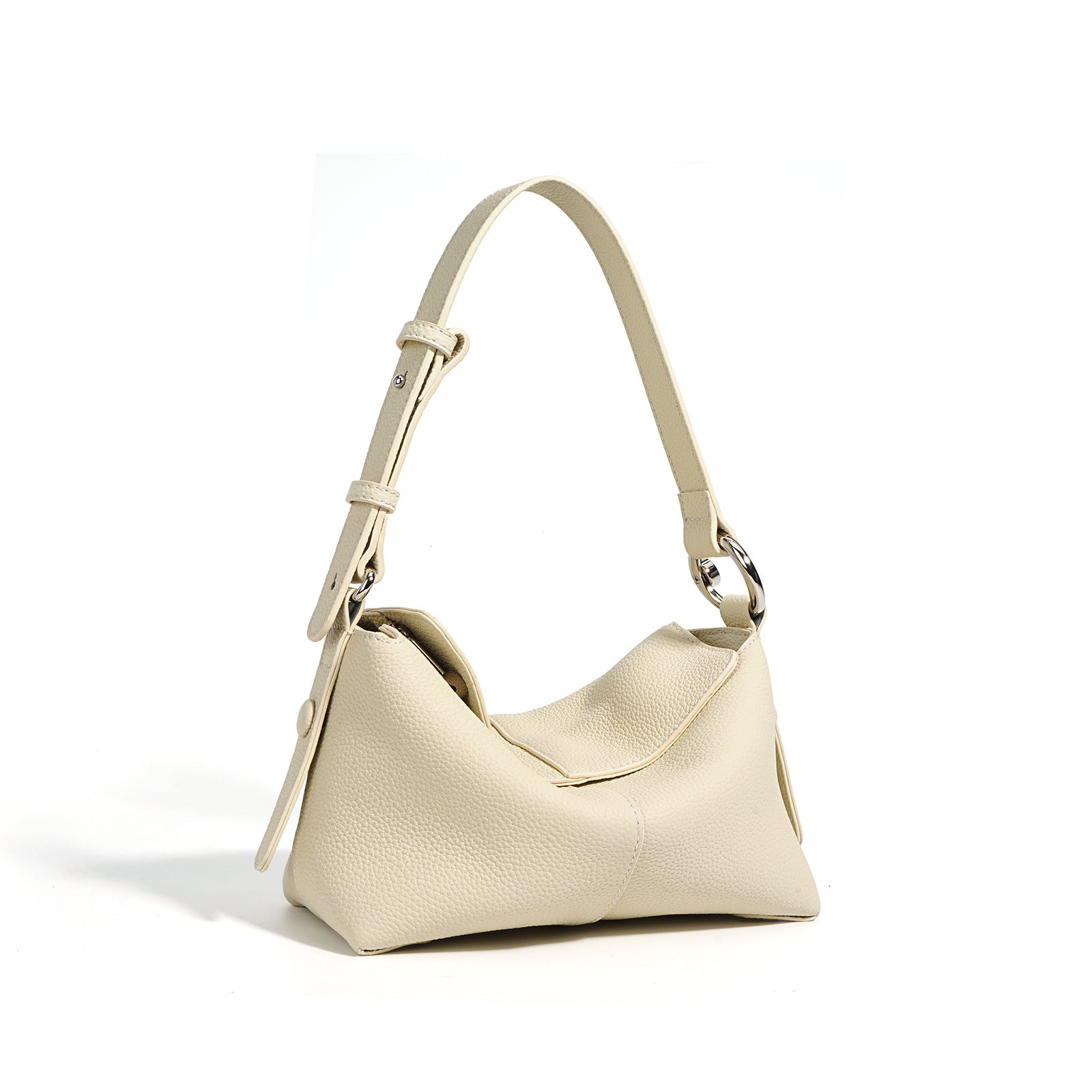 slouchy crescent shoulder bag in grained leather - NARPA
