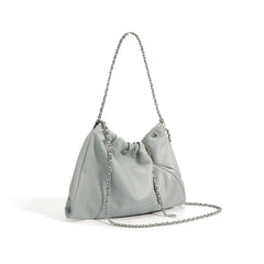 soft ruched shoulder bag with chain strap - VERVA