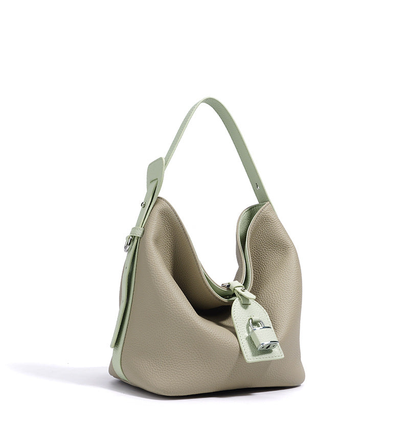 Soft Leather Shoulder Bag with Contrast Trim – SIENA