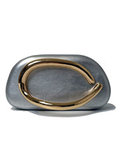 Minimalist clutch with gold curve handle - Artiku