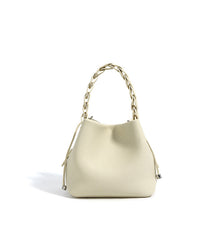 drawstring mini bucket bag with braided top handle – SIENNA