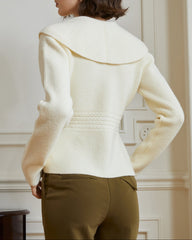 Ribbed knit jacket with shawl collar - Vernu