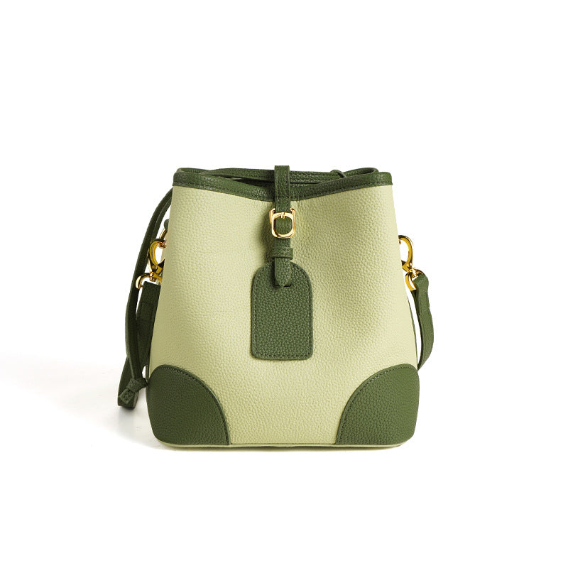 drawstring bucket bag with contrast trims - LUYRA