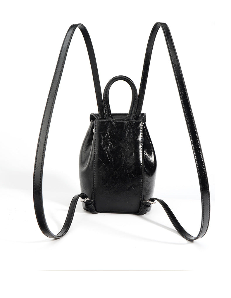 mini structured backpack with rounded flap - LIXA