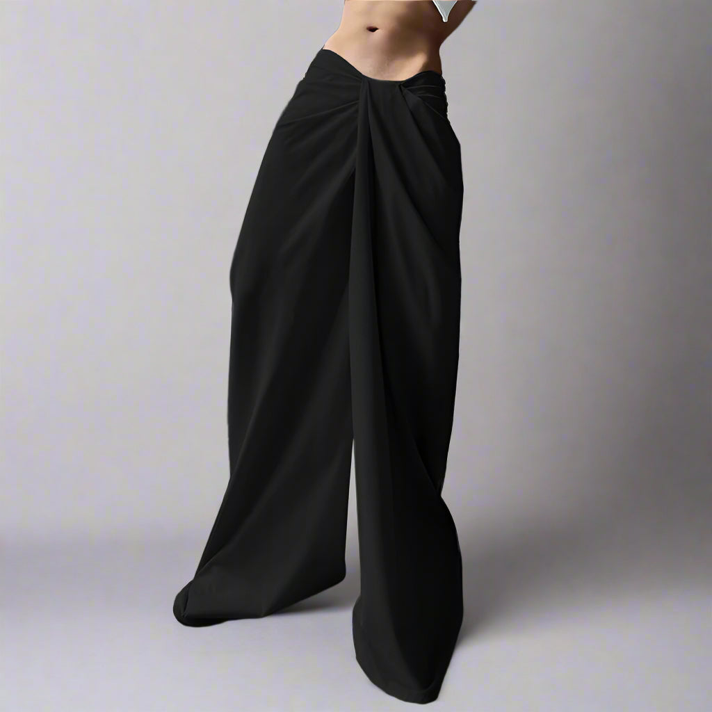 Wide-leg trousers with knot waist detailing - Aprino