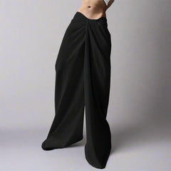 Wide-leg trousers with knot waist detailing - Aprino