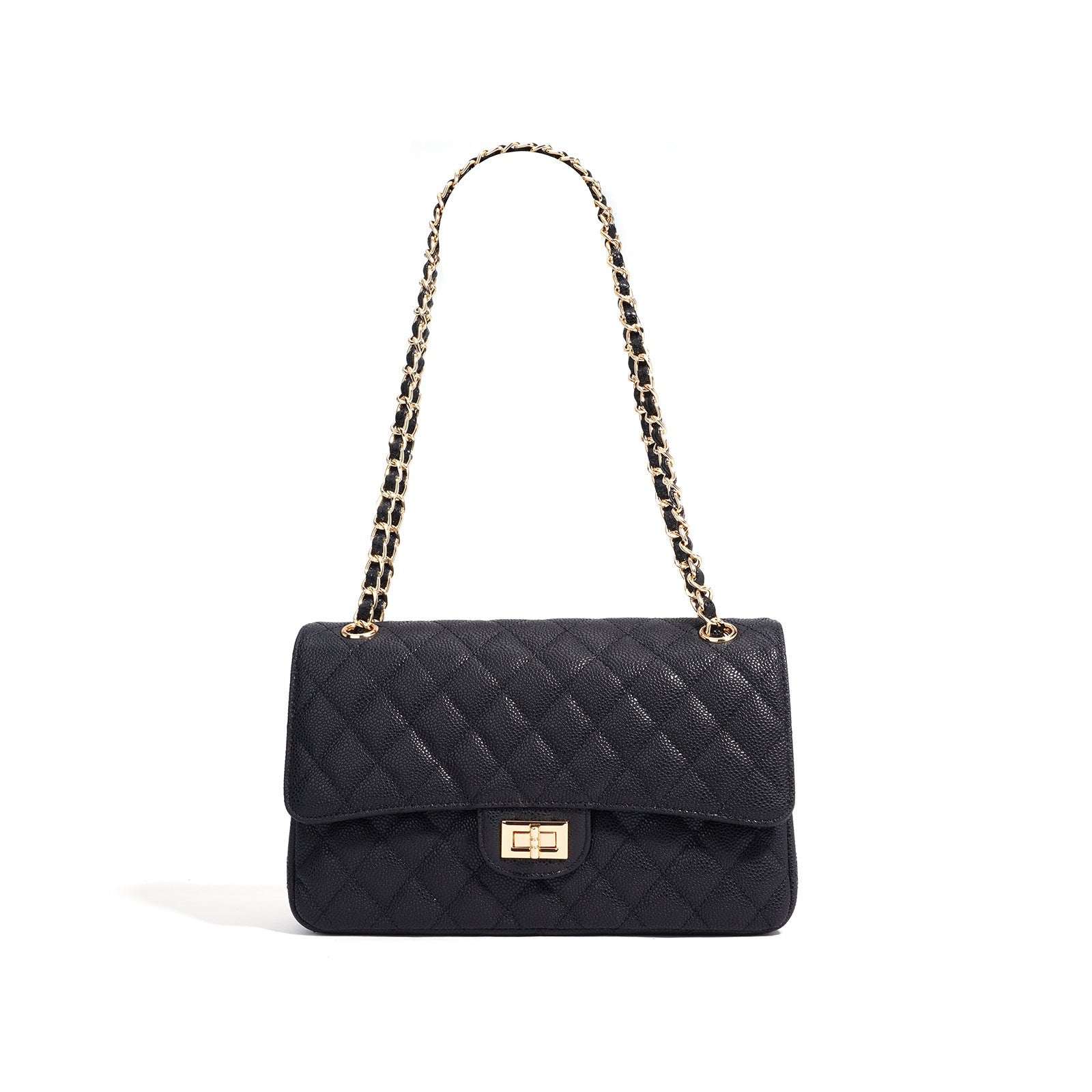 quilted flap shoulder bag with chain strap – COLETTE