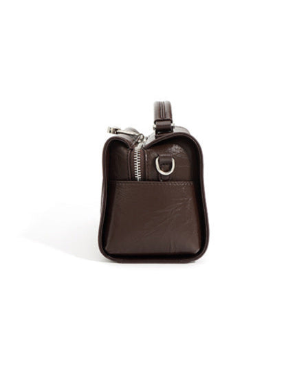 structured trapeze handbag with front patch pocket - NOXIR