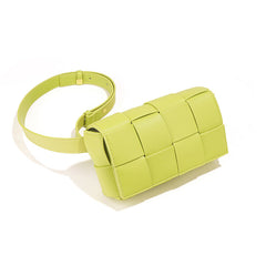 woven leather belt bag in lime – LEXI