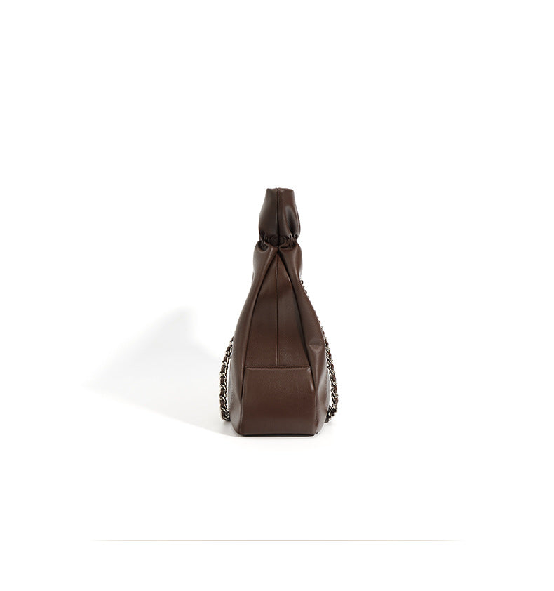 quilted leather tote bag with chain shoulder strap – CECILIAW