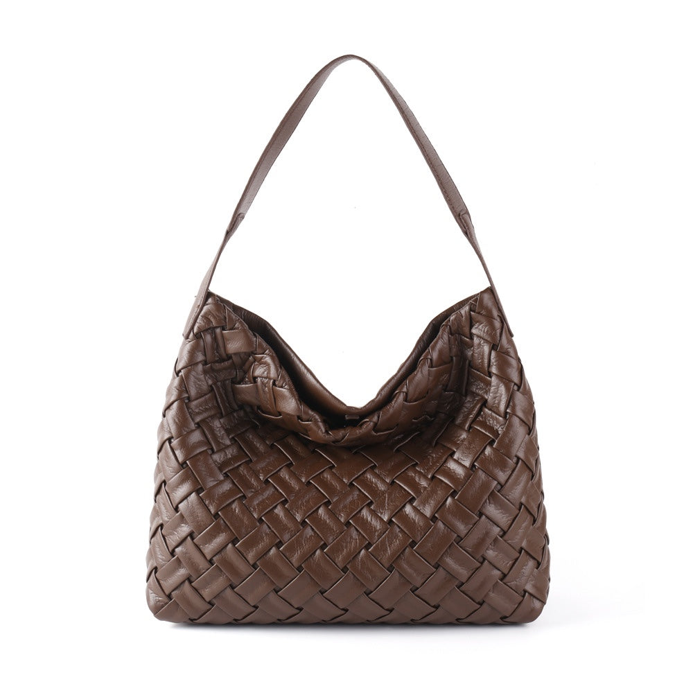 metallic woven hobo bag in gold leather – AUREZ