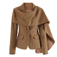 Tailored blazer with draped cape detail - Marcilu