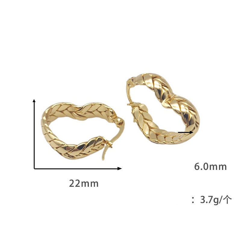 braided gold hoop earrings - SENIA