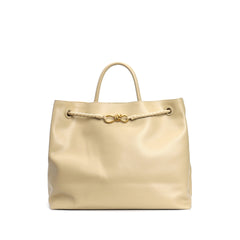tote bag with braided rope handle and gold knot detail – NASRU