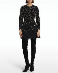 Long-sleeve embellished mini dress - Ejiny
