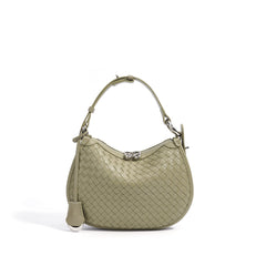 woven crescent shoulder bag with metal clasp – NOVWA