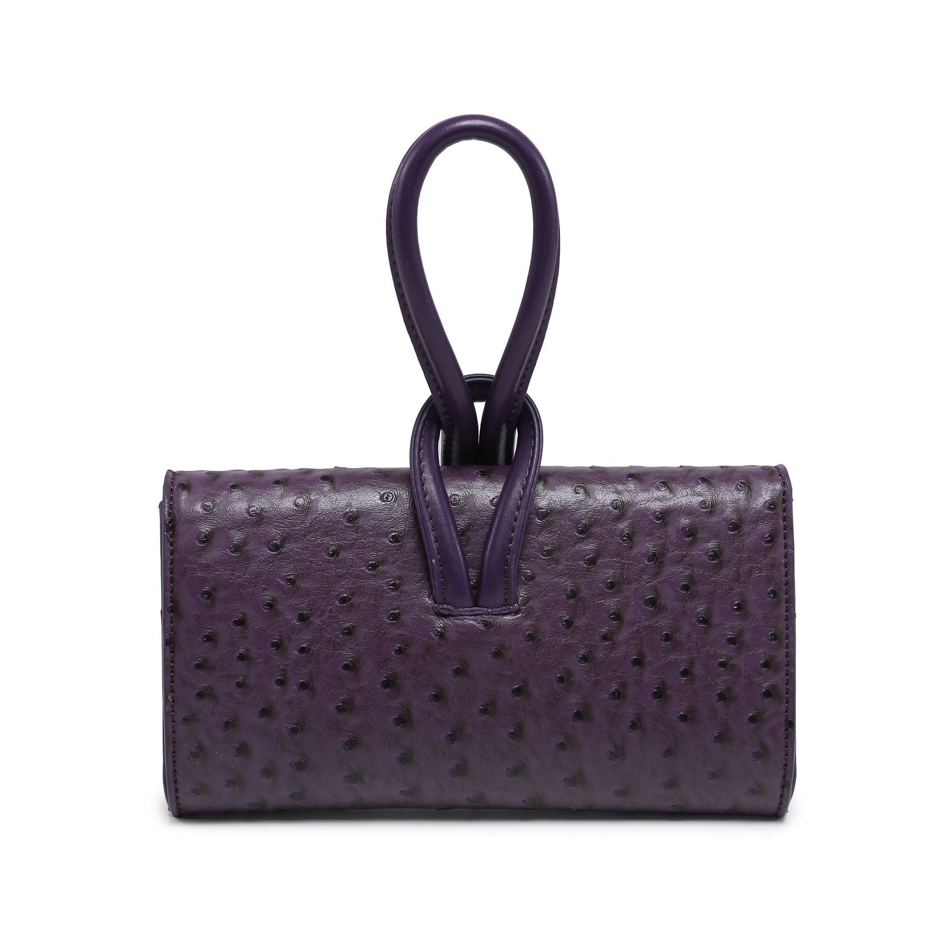 ostrich-textured crossbody clutch with loop handle – EVERLY