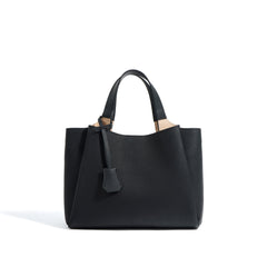 structured pebble leather tote with top handles - TERRAX