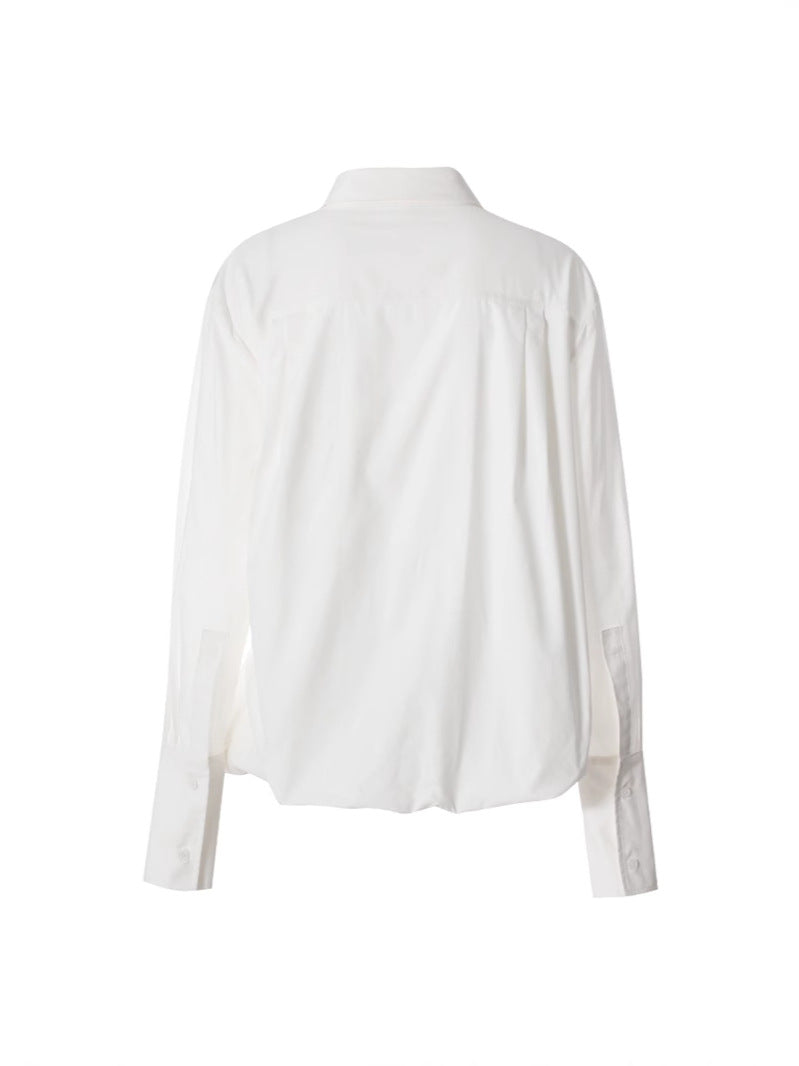 Button-up belted shirt with twisted knot - Lernu