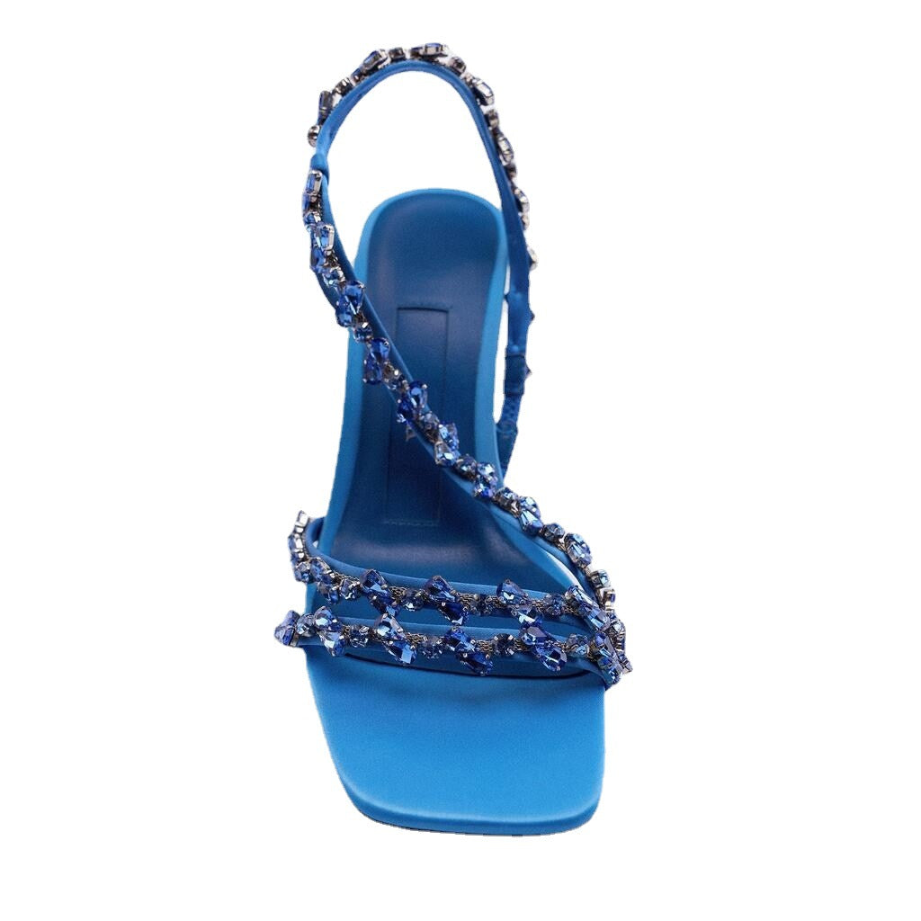 satin crystal-embellished heels with slingback straps – EMERILS