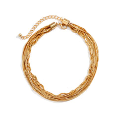 Multi-strand chain necklace with textured layers - Nimlu