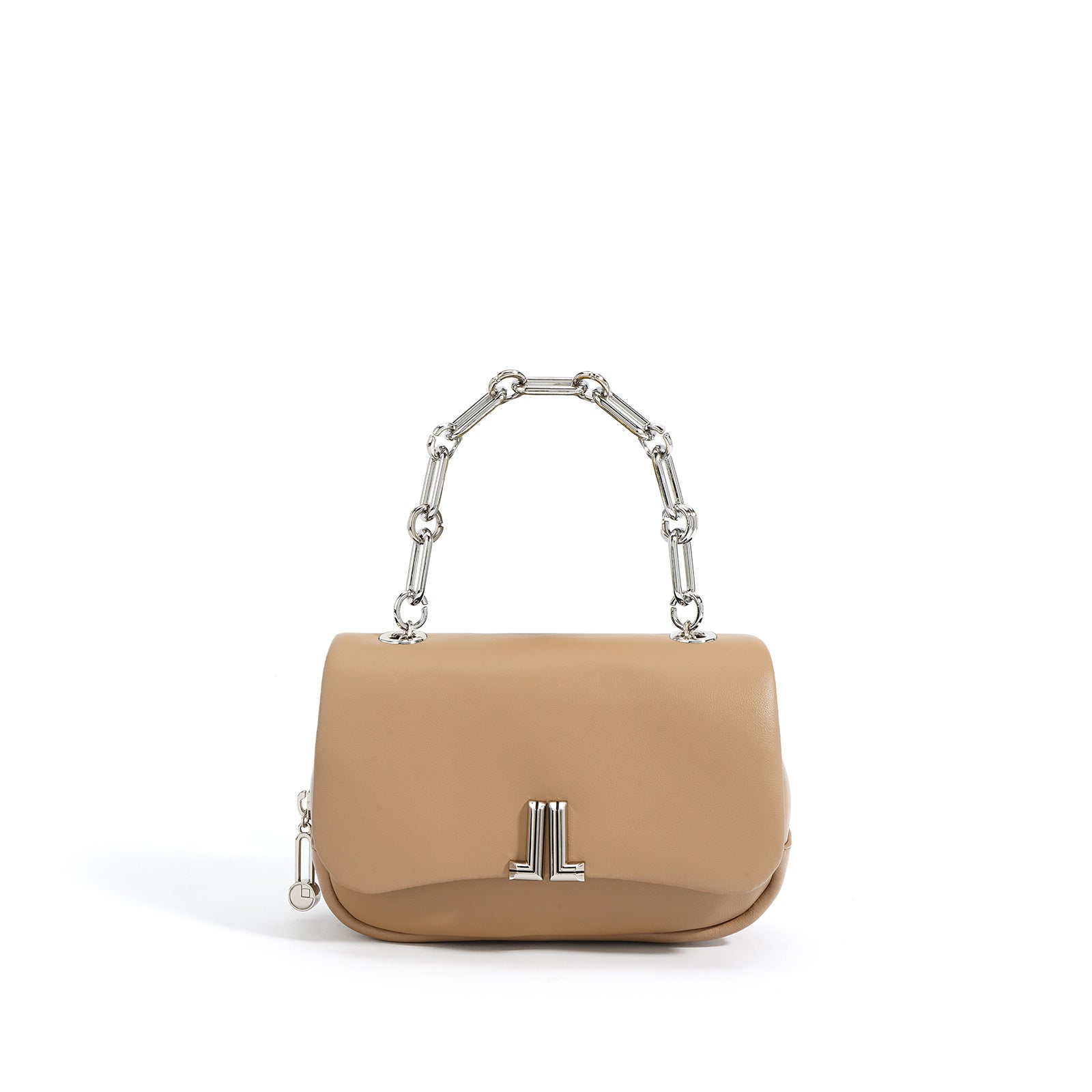 structured flap bag with chunky metal handle - JILLU