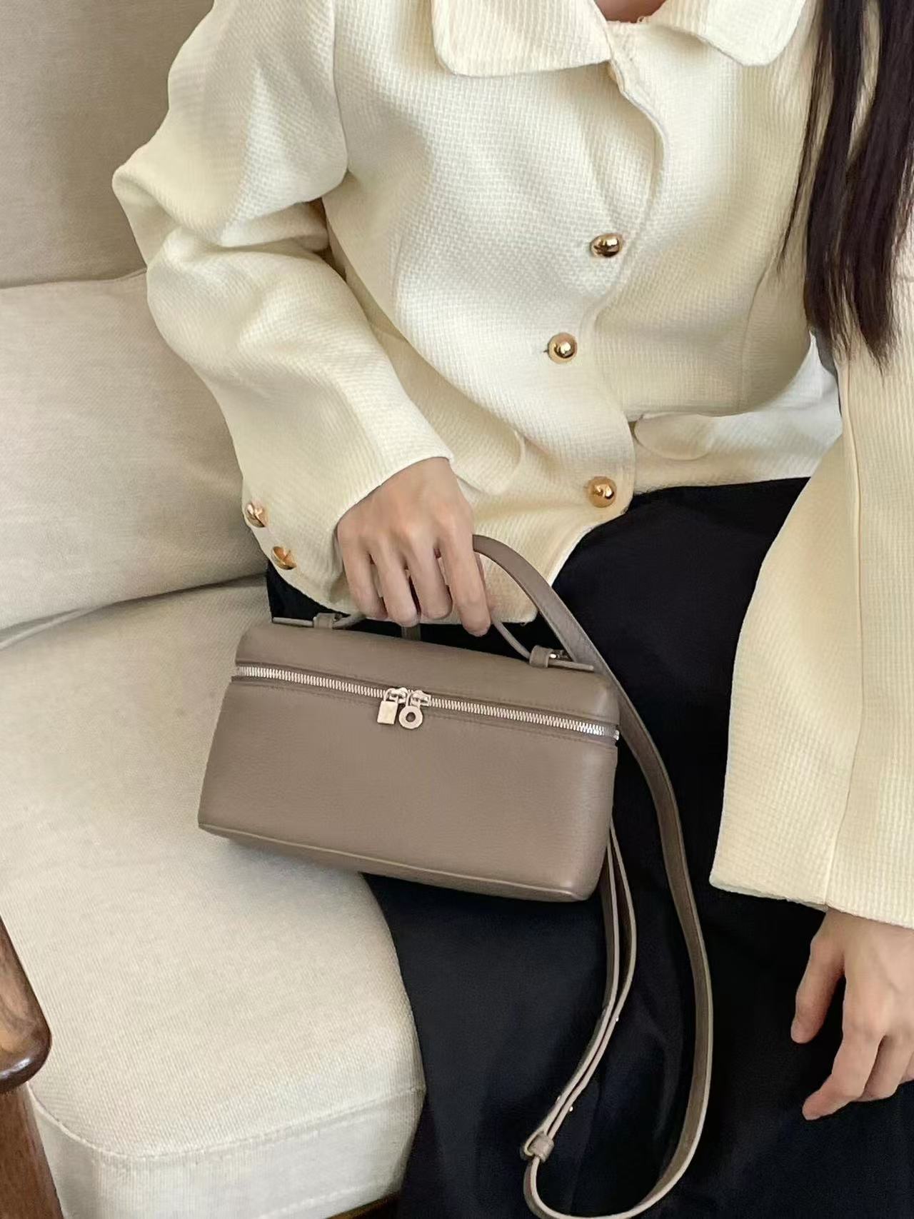textured leather crossbody with top handle - ARYA