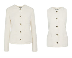 Two-piece structured jacket and sleeveless vest set - Sutdi