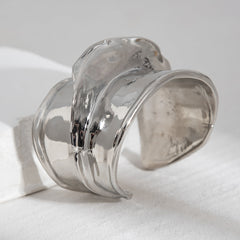 sculpted molten cuff bracelet with abstract swirl edges – AIRYA
