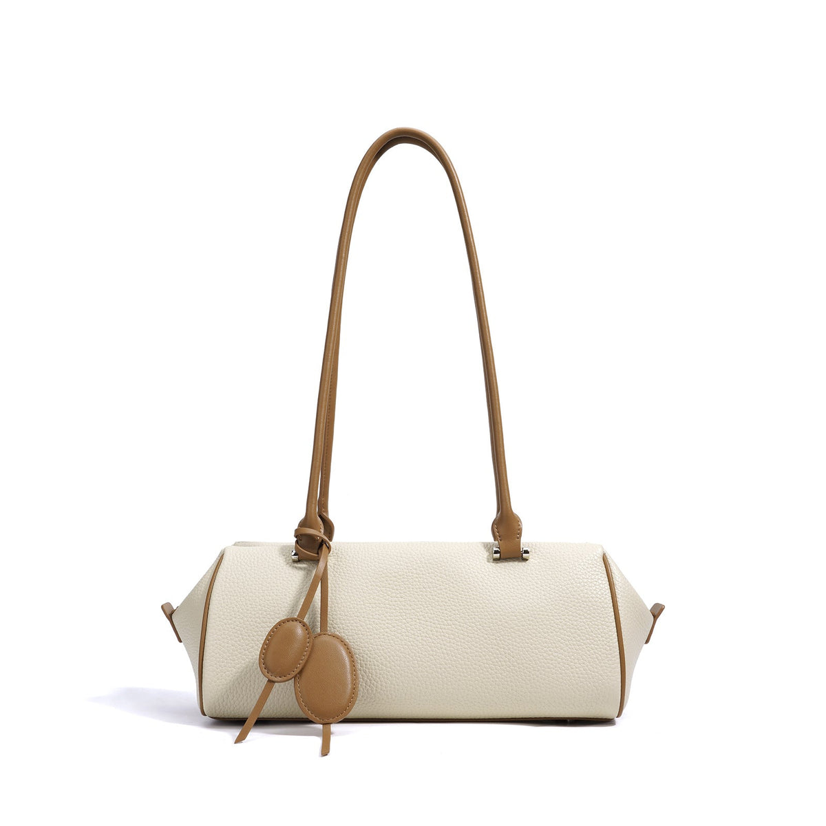 barrel-shaped shoulder bag with twin charm detail – LILURA